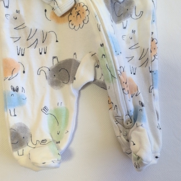 carter's 2-pack cotton zipper footie sleeper pajamas neutral unisex newborn baby - Picture 4 of 11